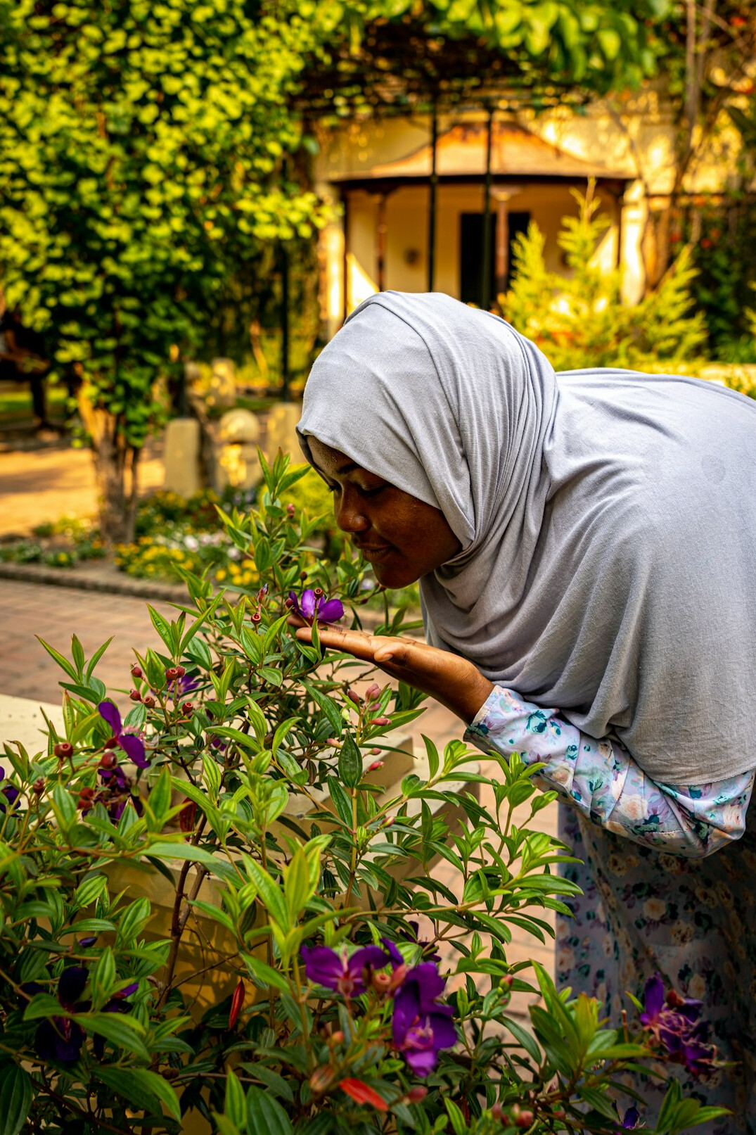 senior woman gardening