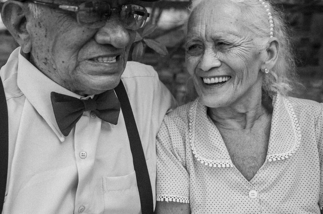 senior couple smiling together