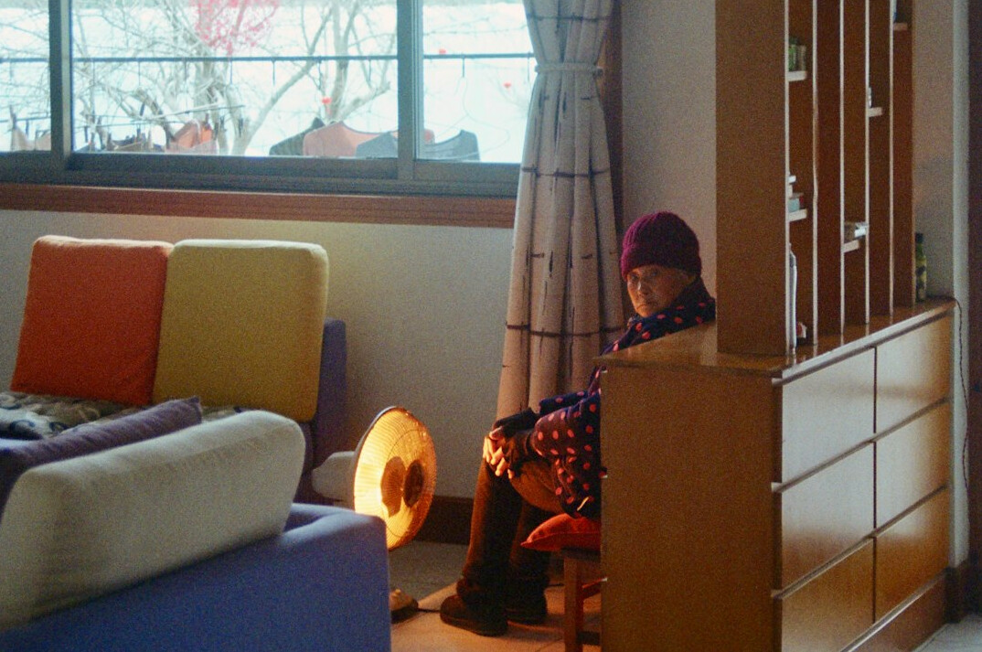 senior couple in cozy home
