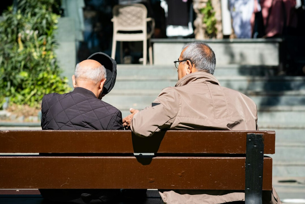 senior friends chatting
