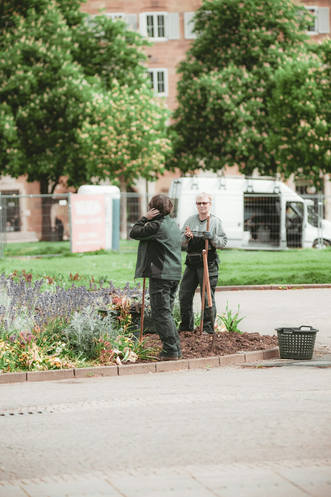seniors gardening together
